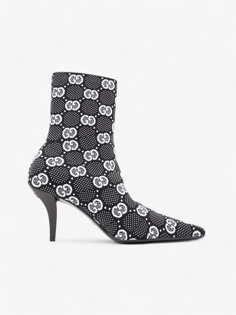 Gucci GG Ankle Boot 80 Black / White Knit EU 38 UK 5 Image 4