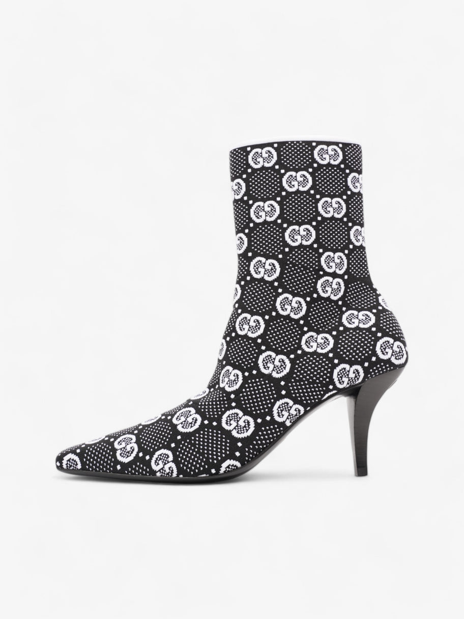 Gucci GG Ankle Boot 80 Black / White Knit EU 38 UK 5 Image 5