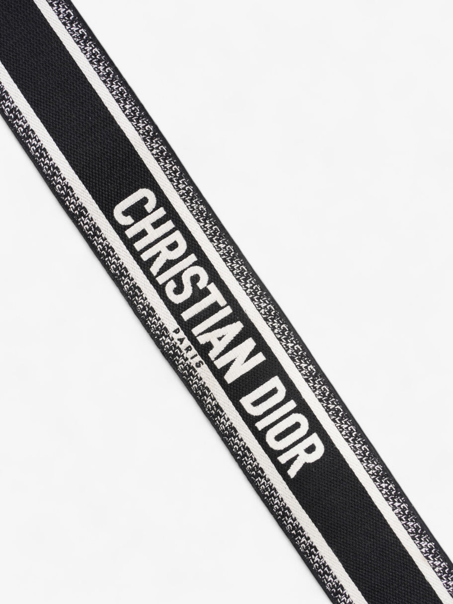 Christian Dior Shoulder Strap Ultramatte Black / White Cotton Image 2