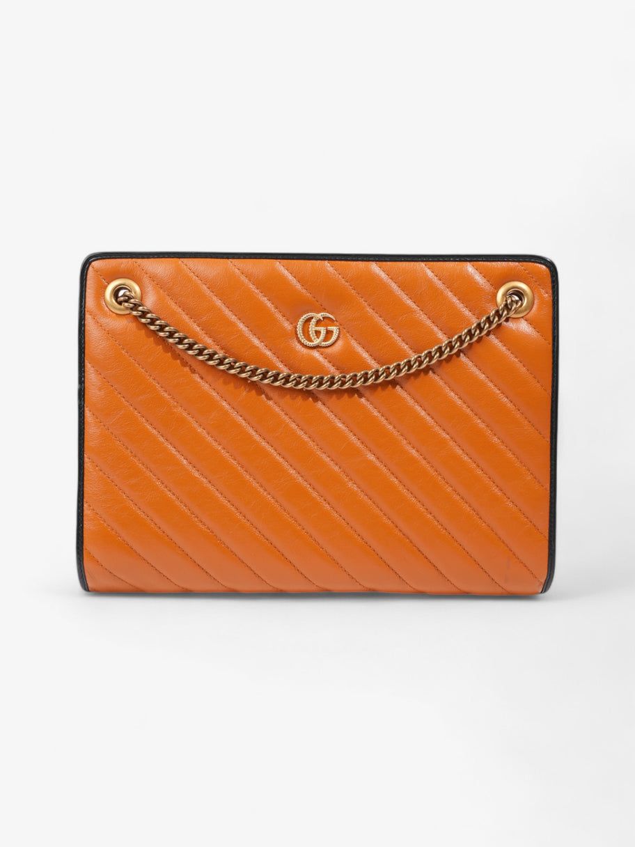 Gucci GG Marmont Accordion Shoulder Bag Orange Black Matelasse Leath Luxe Collective