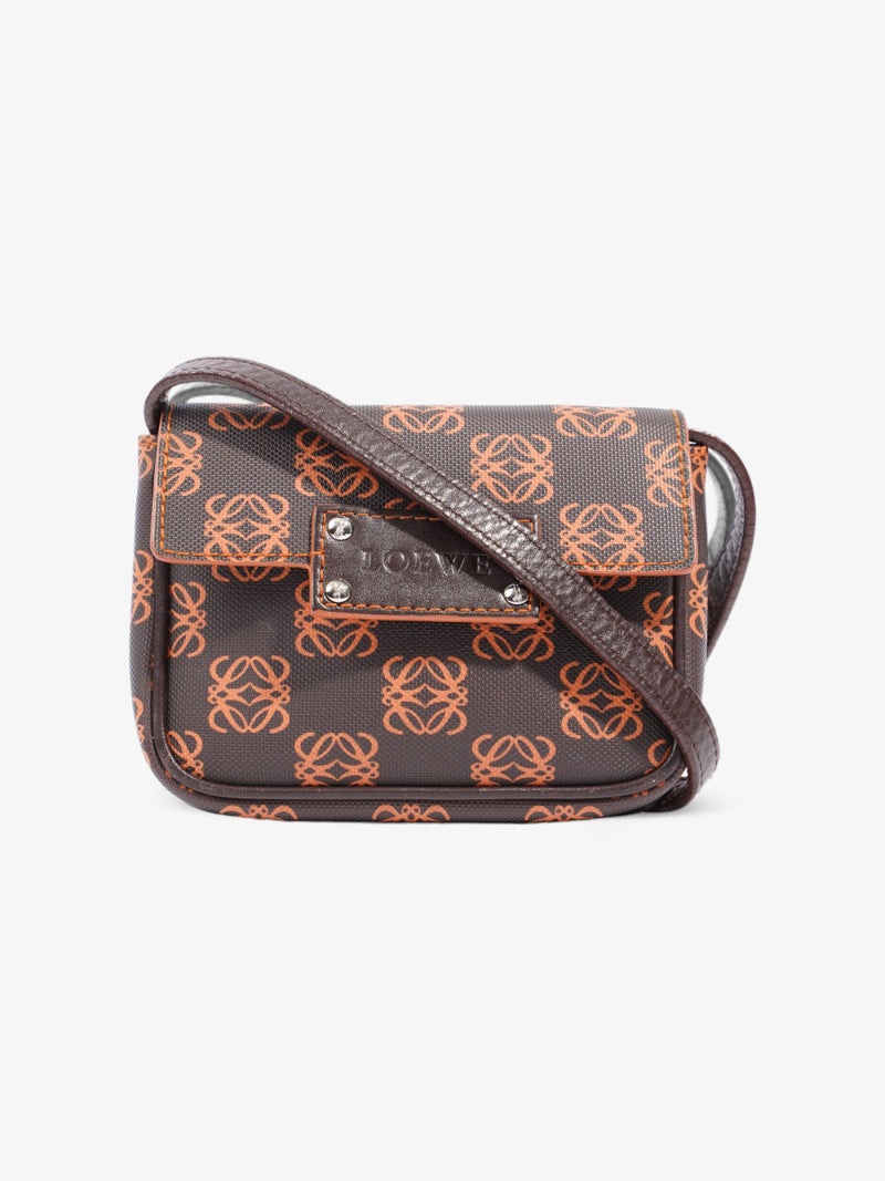  Anagram Crossbody Bag  Brown / Orange Canvas