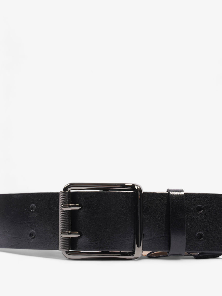 Large Buckle Belt Black Leather 36 Image 2