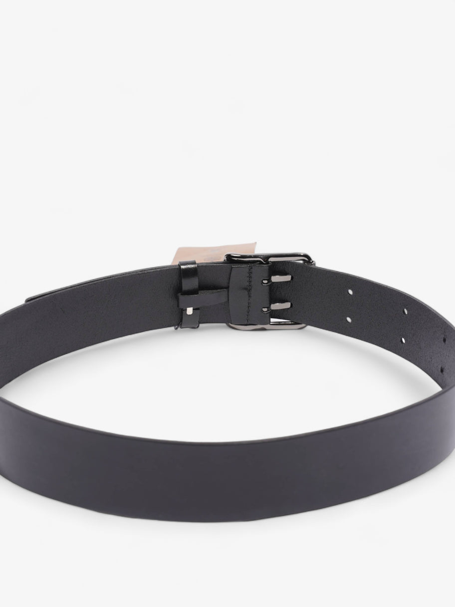 Large Buckle Belt Black Leather 36 Image 5