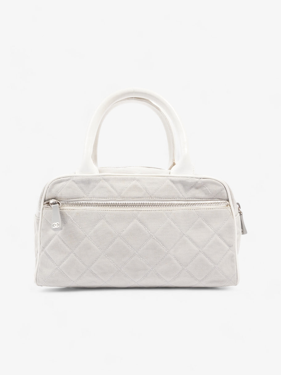 Chanel Sports Line Boston Bag Grey / White Cotton Image 4