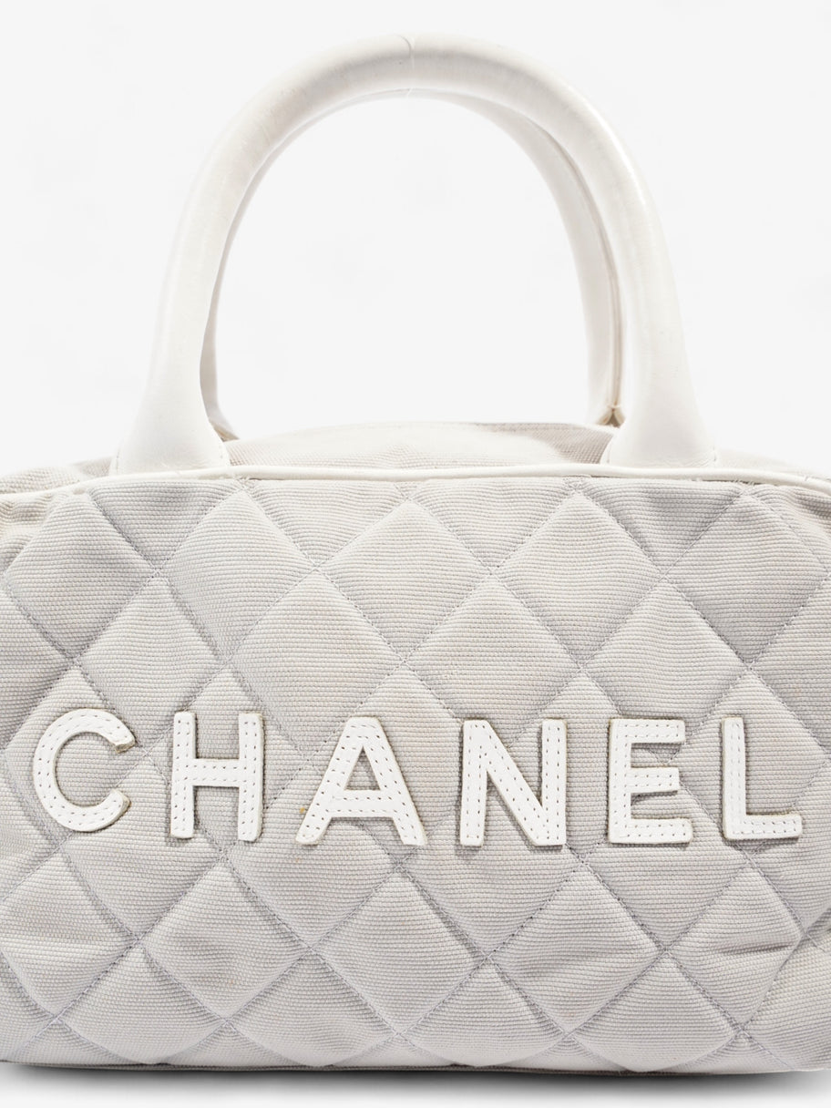 Chanel Sports Line Boston Bag Grey / White Cotton Image 6