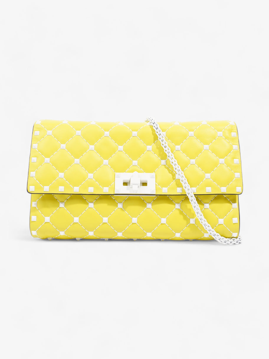 Rockstud Wallet On Chain Yellow Leather Image 1