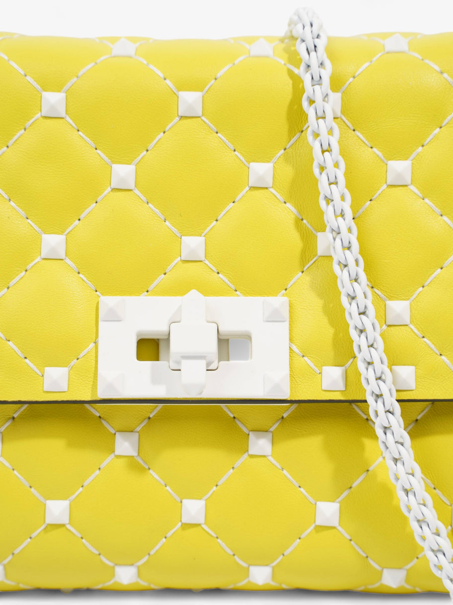 Rockstud Wallet On Chain Yellow Leather Image 2
