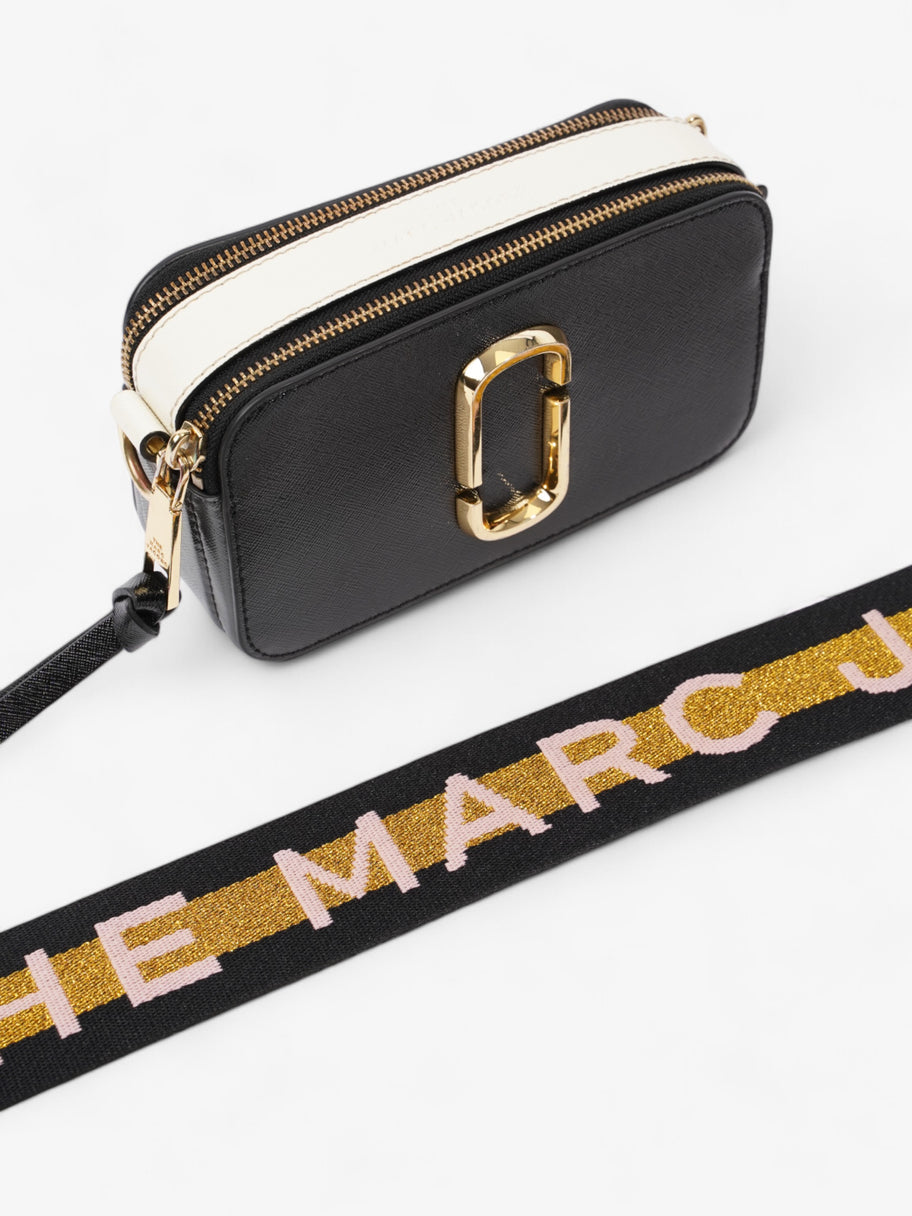 Marc Jacobs The Snapshot Bag Black / White / Grey Saffiano Leather Image 7