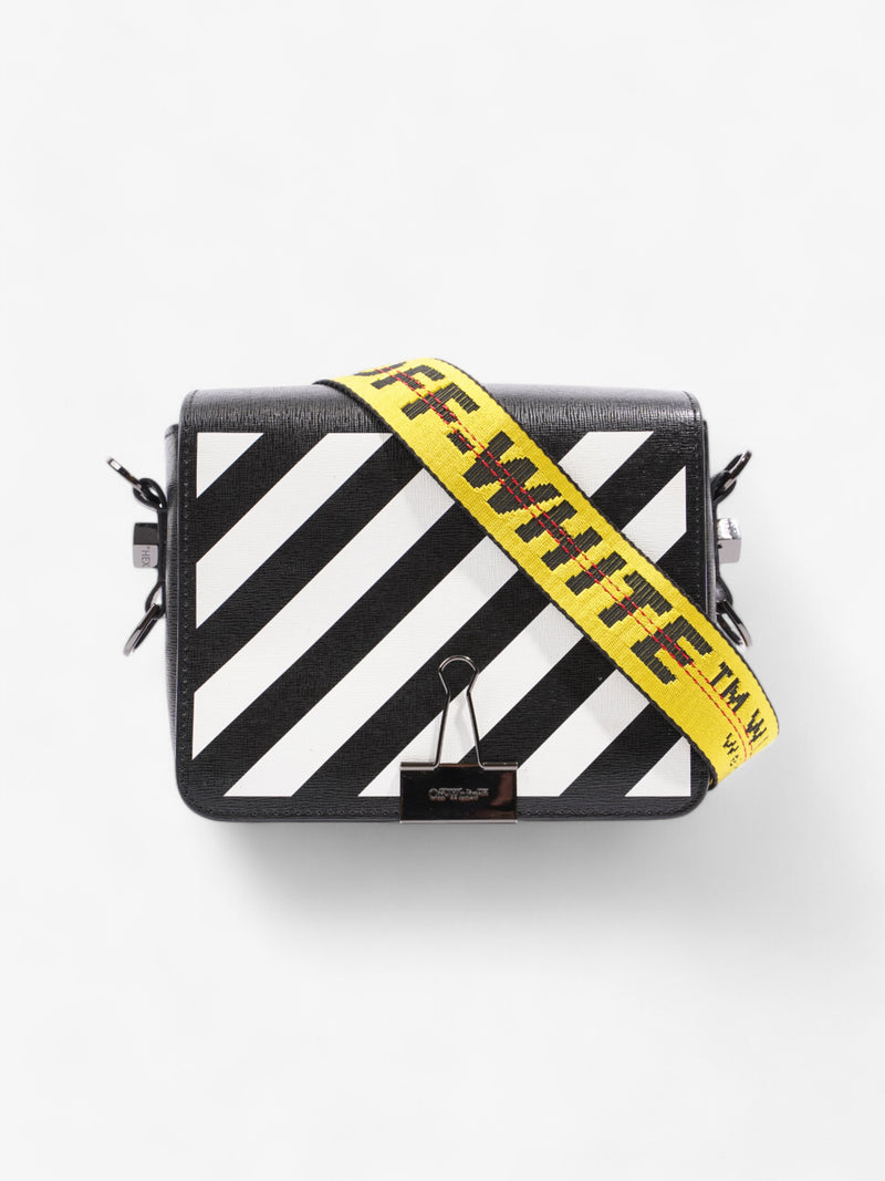  Off White Diag Flap Industrial Bag Black / White / Yellow Leather