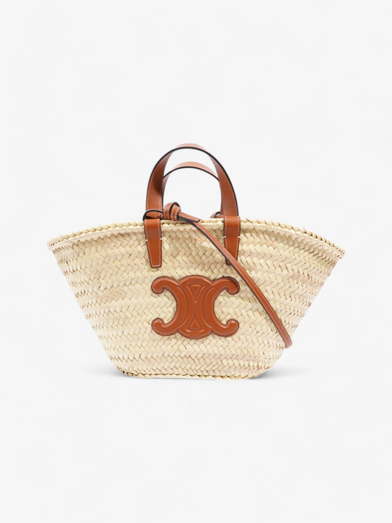  Celine Classic Panier Natural / Brown Palm Leaves