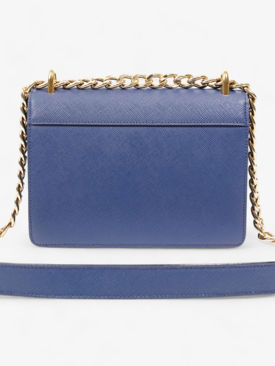 Prada Chain Shoulder Bag Cobalt Blue Saffiano Leather Image 4