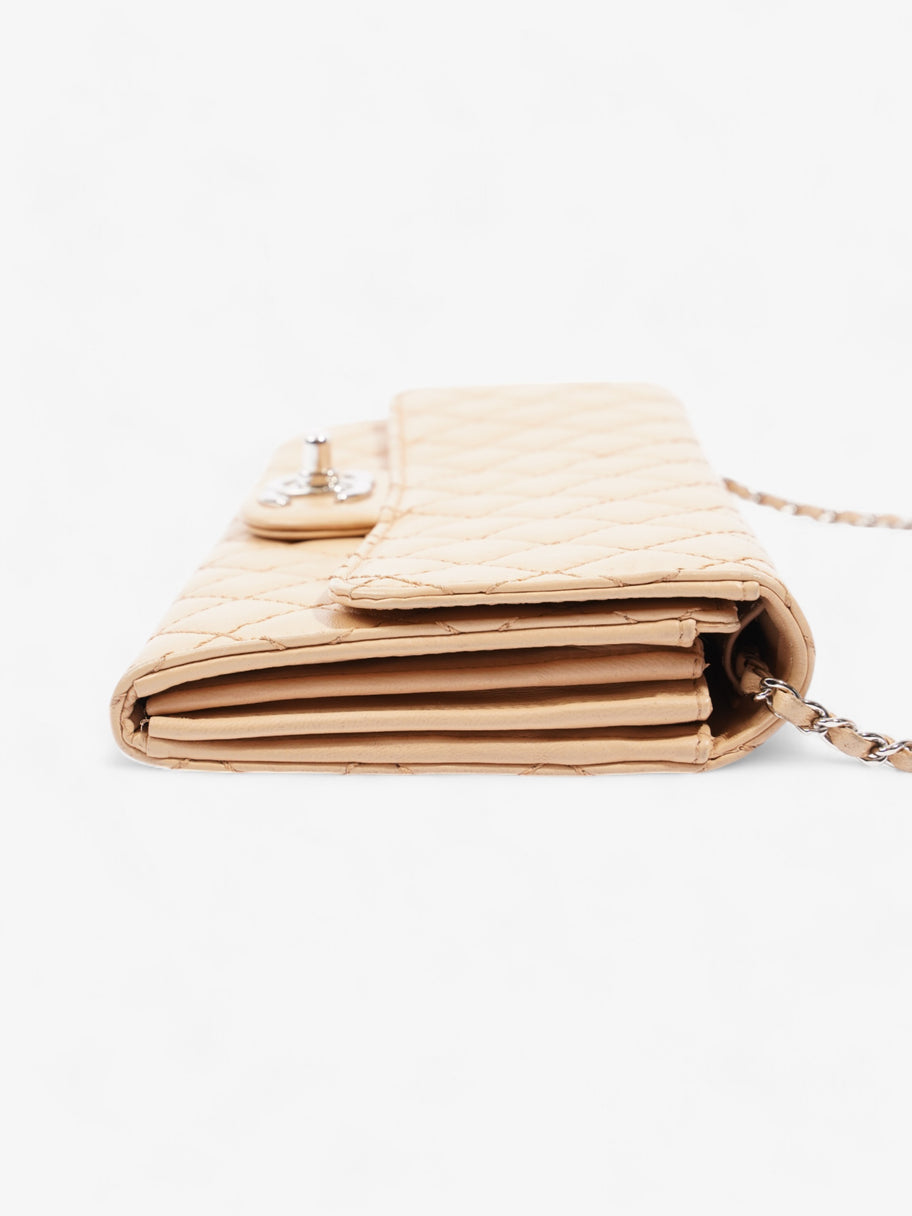 Chanel East West Wallet on Chain Beige Leather Image 4