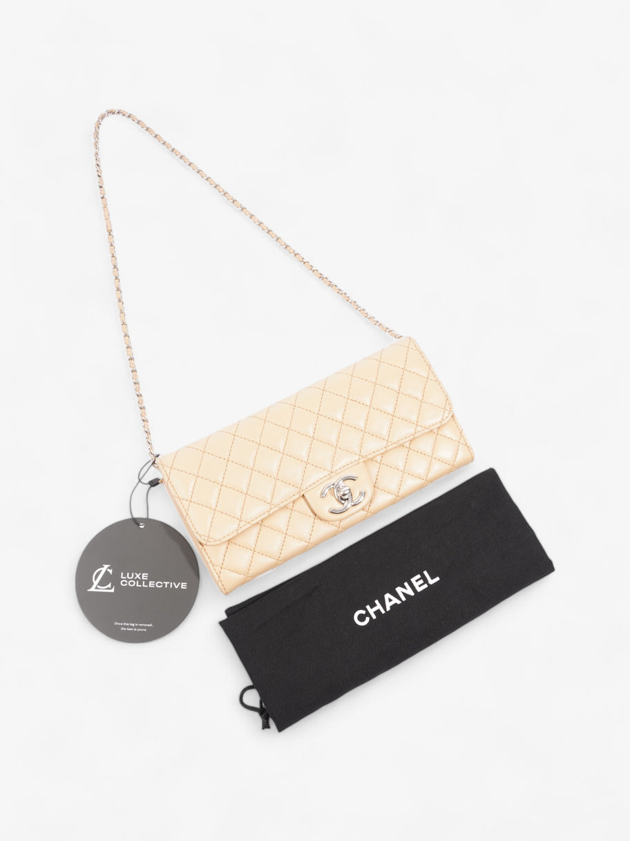 Chanel East West Wallet on Chain Beige Leather Image 9