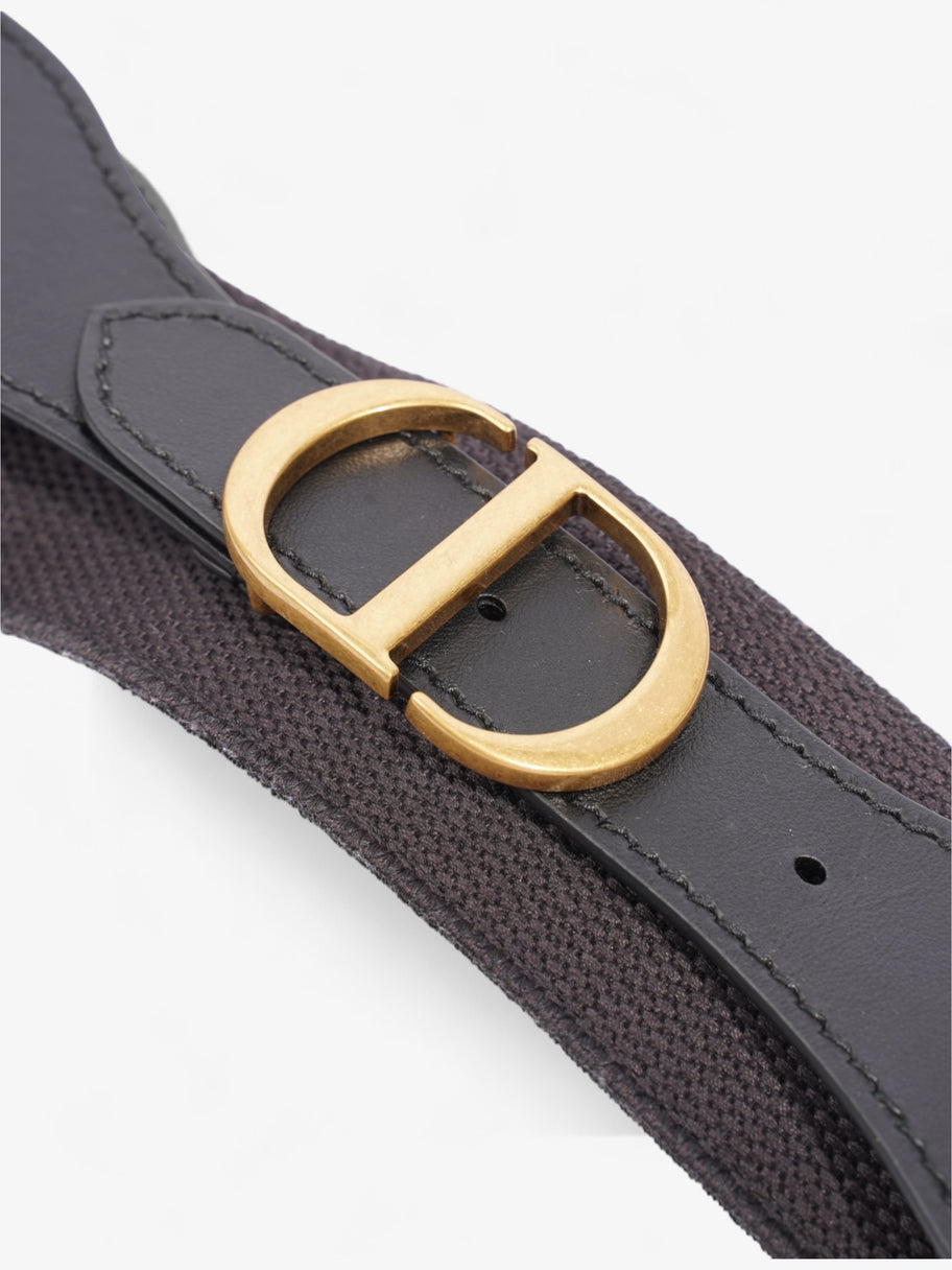 Christian Dior CD Belt Black / Gold Cotton 80cm Image 2