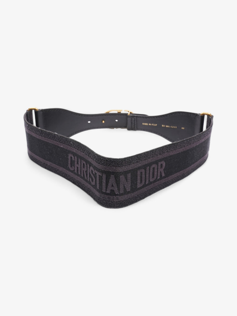 Christian Dior CD Belt Black / Gold Cotton 80cm Image 4