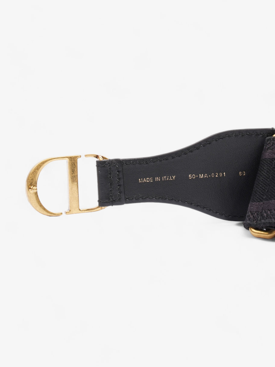 Christian Dior CD Belt Black / Gold Cotton 80cm Image 7