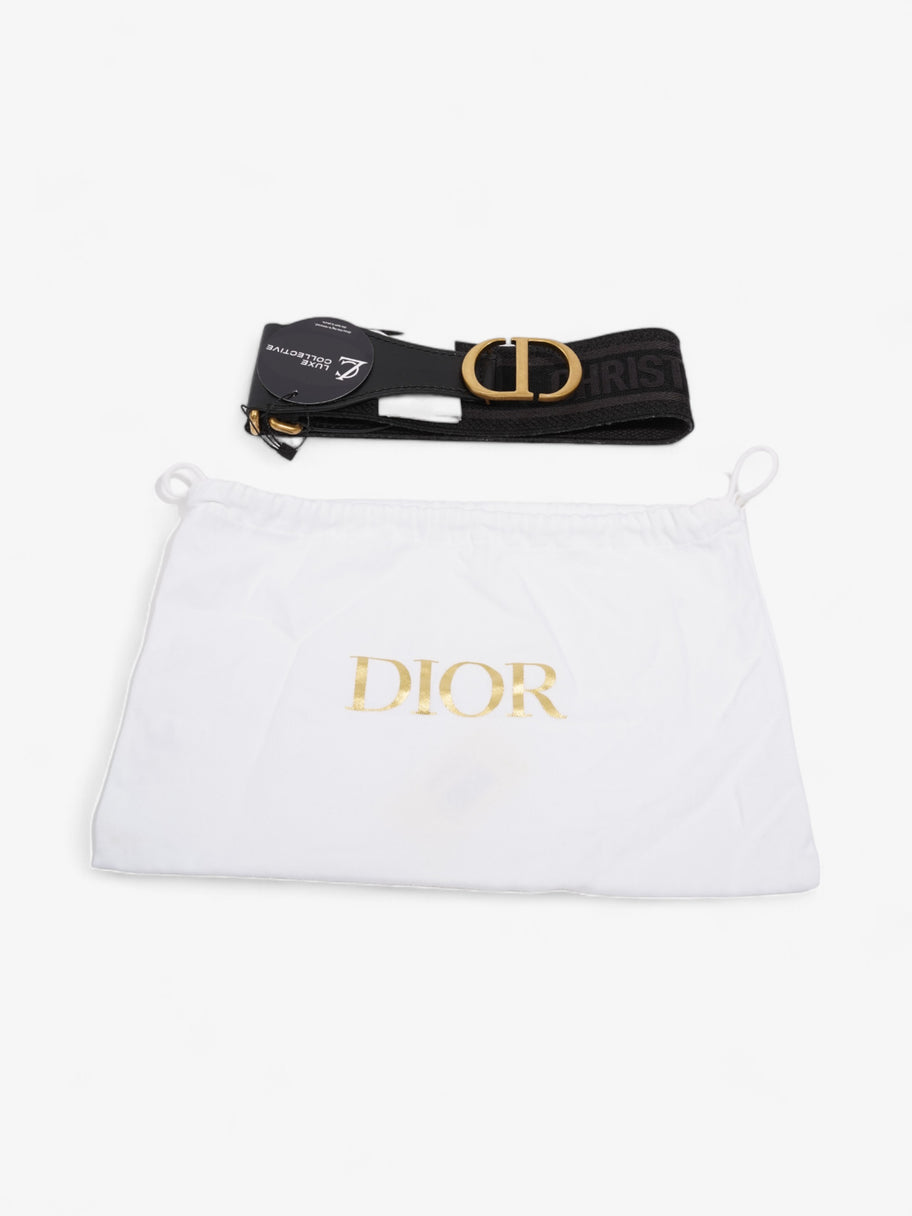 Christian Dior CD Belt Black / Gold Cotton 80cm Image 8