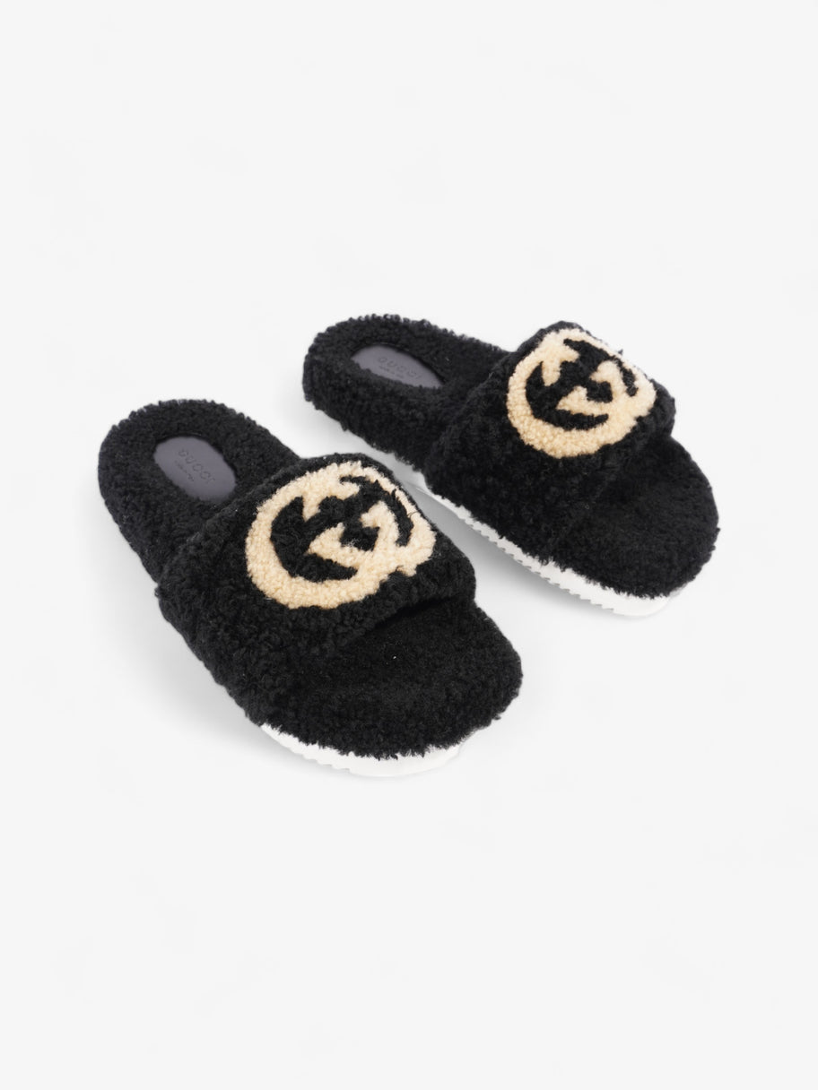 Gucci Interlocking G Slides Black / Butterscotch Shearling EU 37 UK 4 Image 2