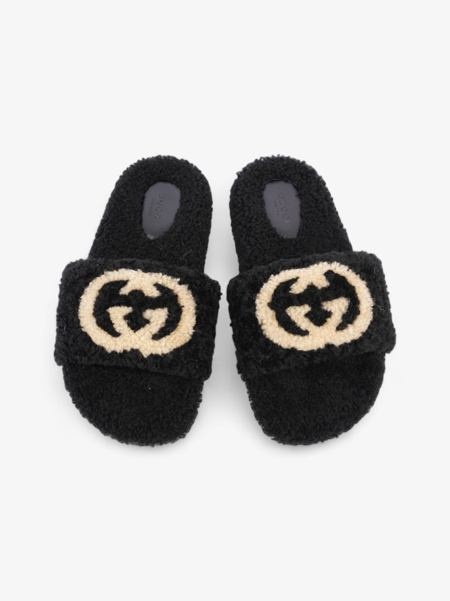 Gucci Interlocking G Slides Black / Butterscotch Shearling EU 37 UK 4 Image 8