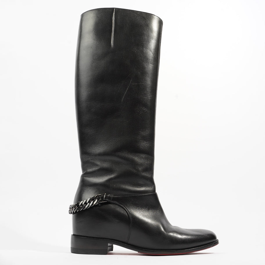 Christian Louboutin Cate Boot Black Calfskin Leather EU 37 UK 4 Luxe Collective