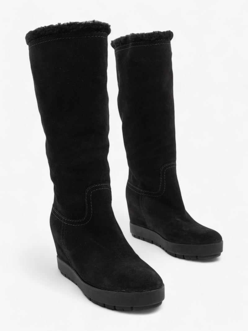  Knee High Boots Black Shearling EU 37.5 UK 4.5