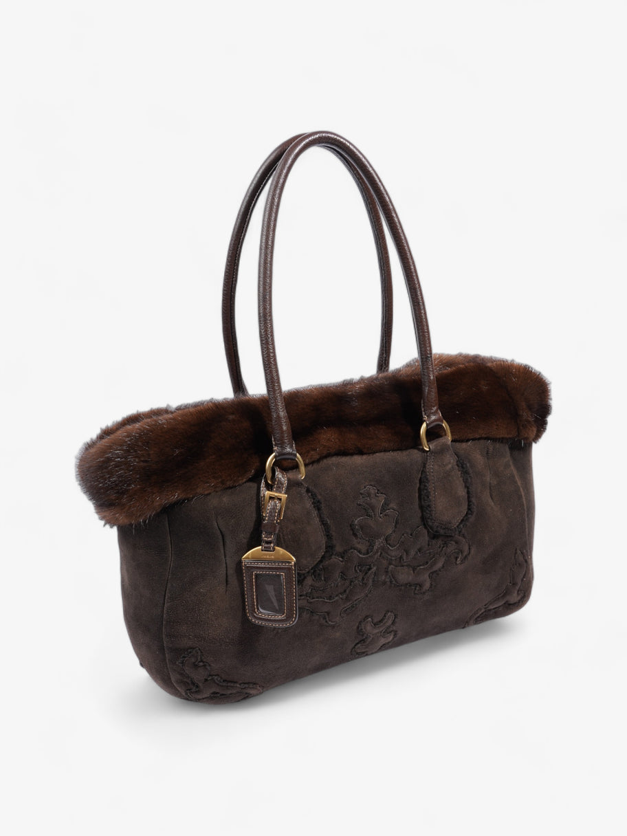 Prada Shearling Bag Brown Shearling Image 9