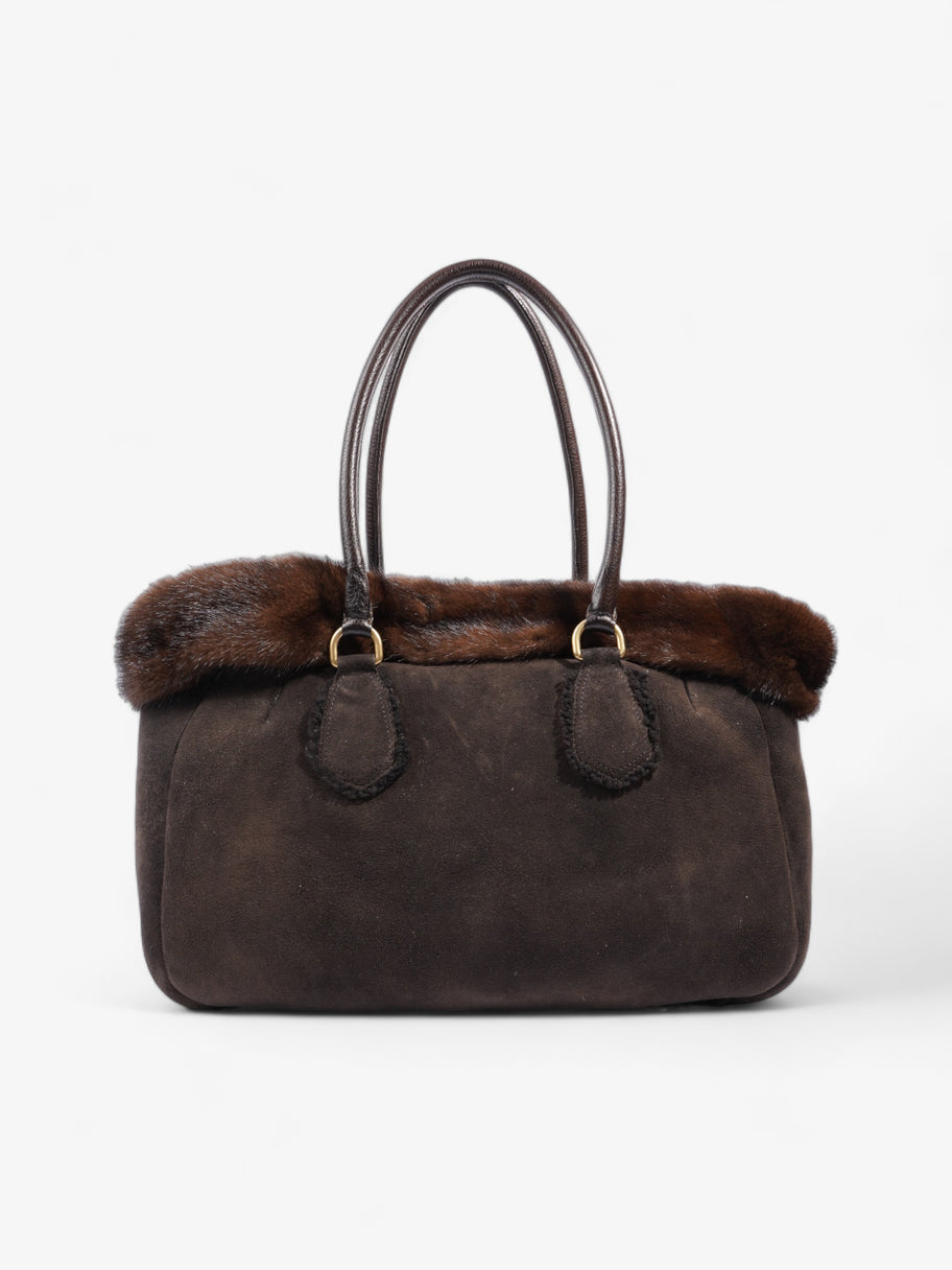 Prada Shearling Bag Brown Shearling Luxe Collective