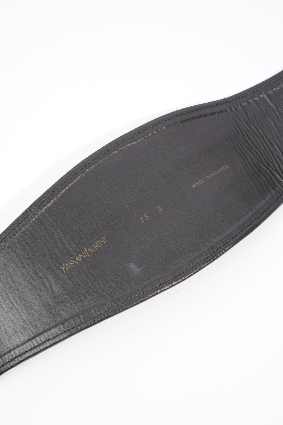 Extra Wide Belt Black Embossed Leather 75cm Image 4