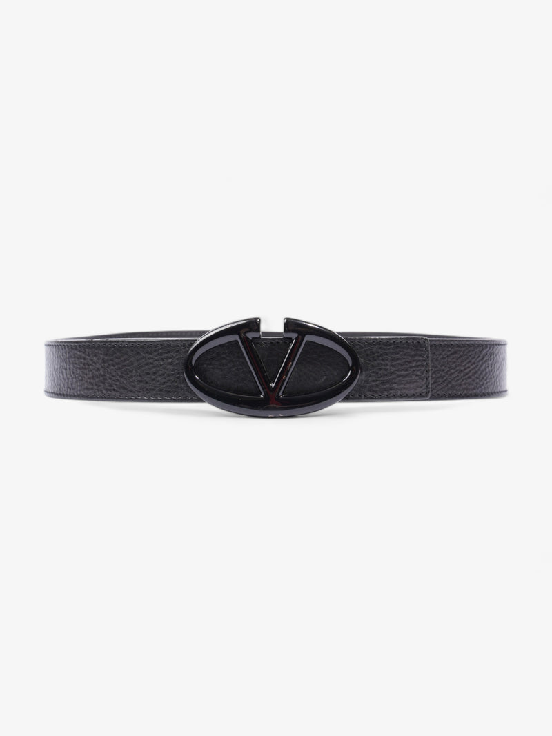  VLogo Belt Black Leather 80cm