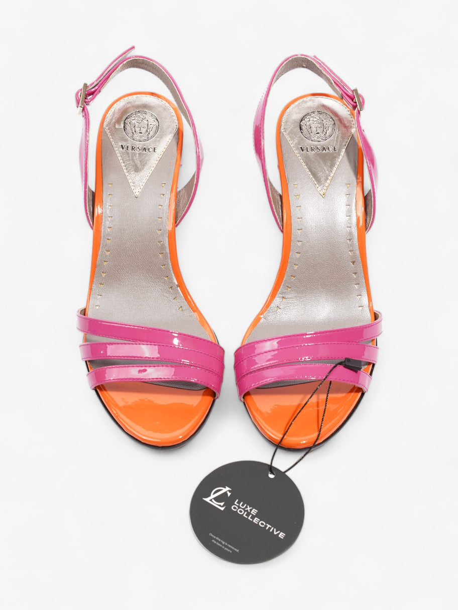 Versace Sandal Wedges 80mm Pink / Orange Patent Leather EU 36 UK 3 Image 10