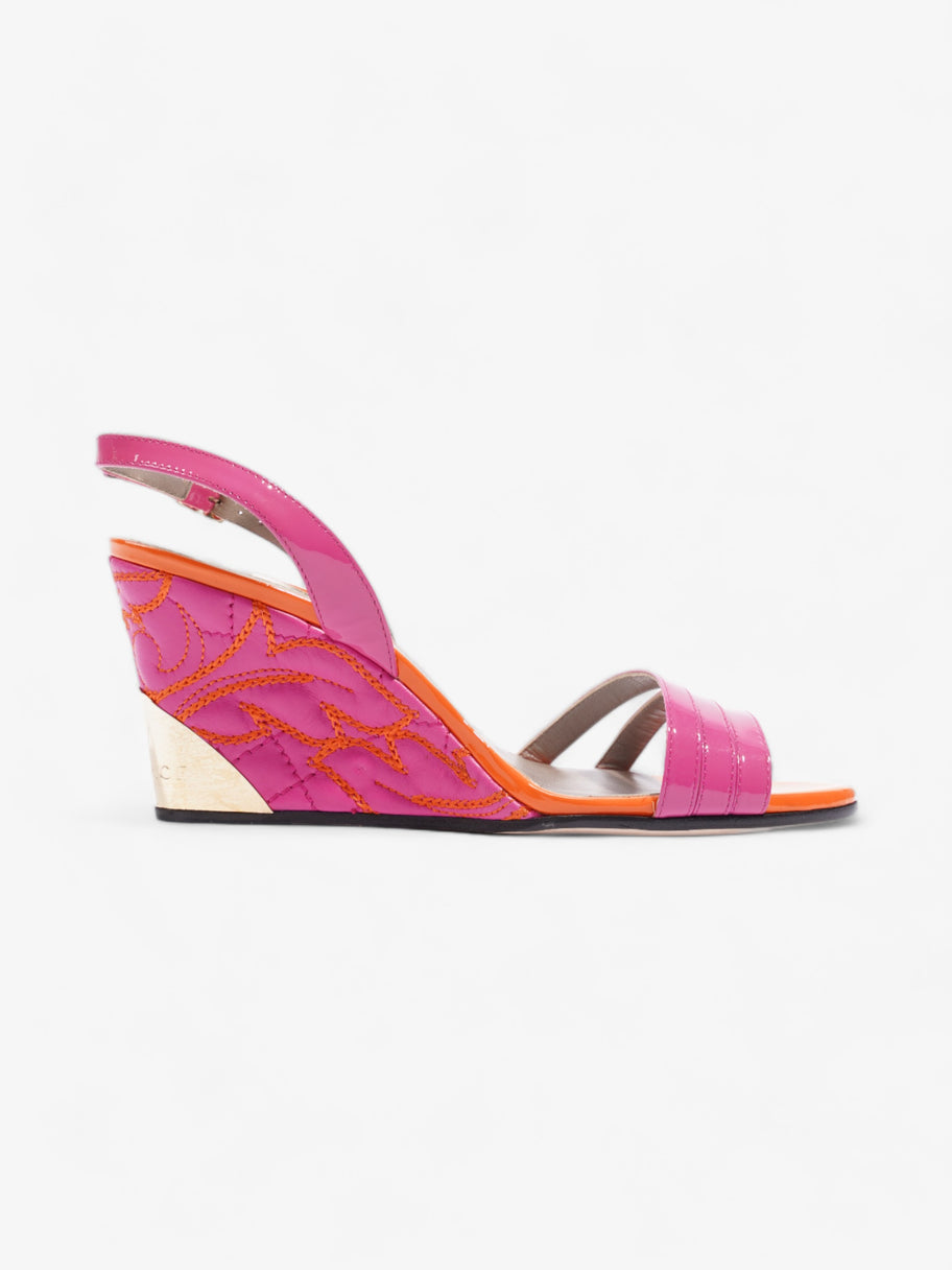 Versace Sandal Wedges 80mm Pink / Orange Patent Leather EU 36 UK 3 Image 4