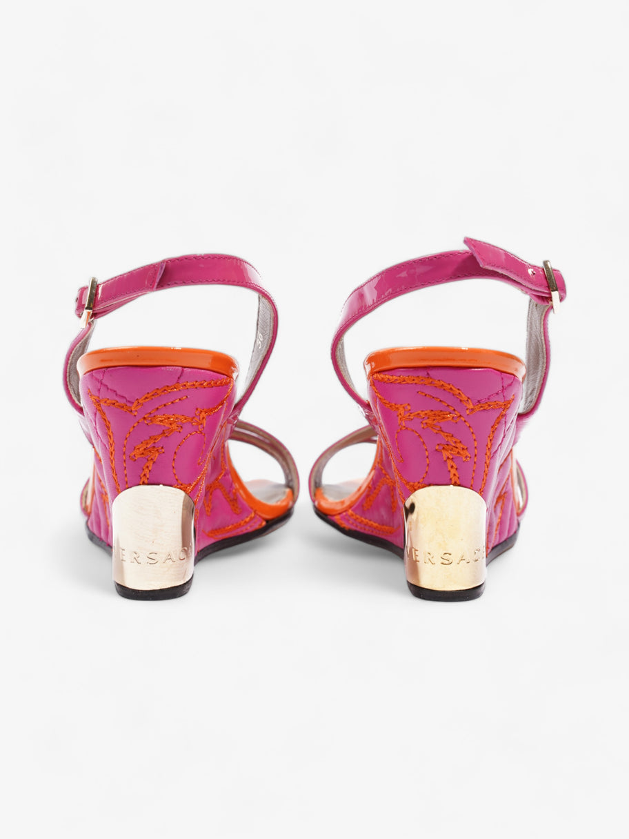 Versace Sandal Wedges 80mm Pink / Orange Patent Leather EU 36 UK 3 Image 6