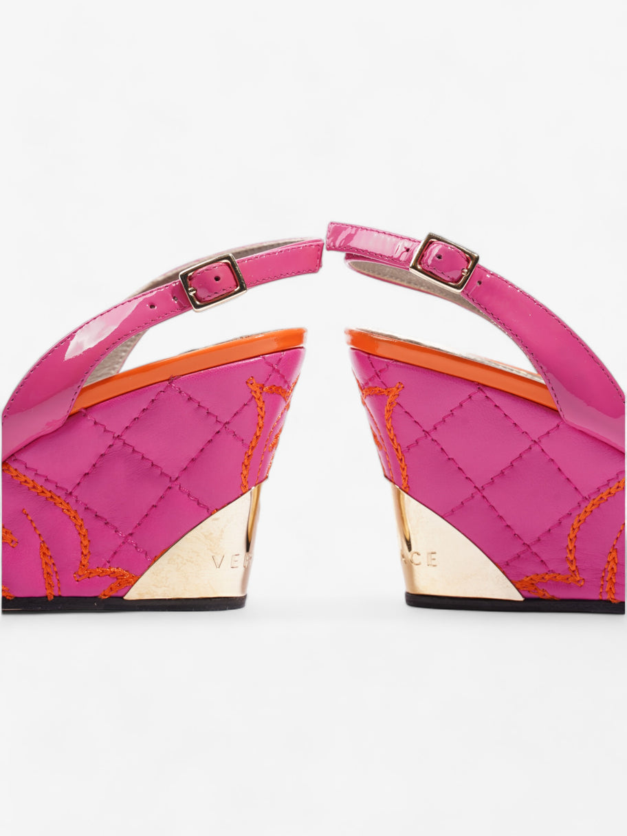 Versace Sandal Wedges 80mm Pink / Orange Patent Leather EU 36 UK 3 Image 9