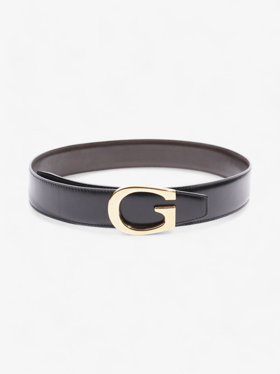 Gucci G Buckle Belt Black Leather 65cm / 26