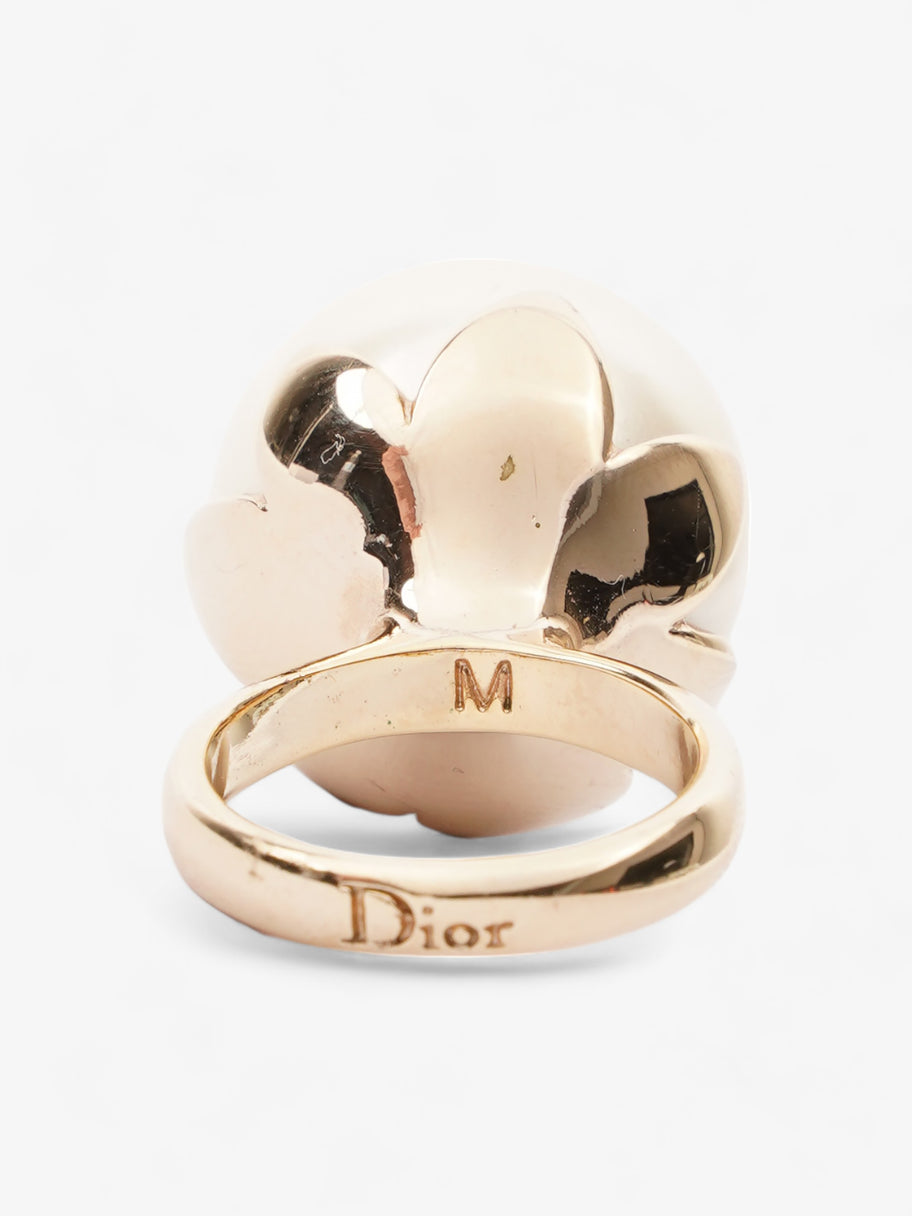 Christian Dior Faux Pearl Ring Gold Base Metal M (Circumference - 16.56mm) Image 3