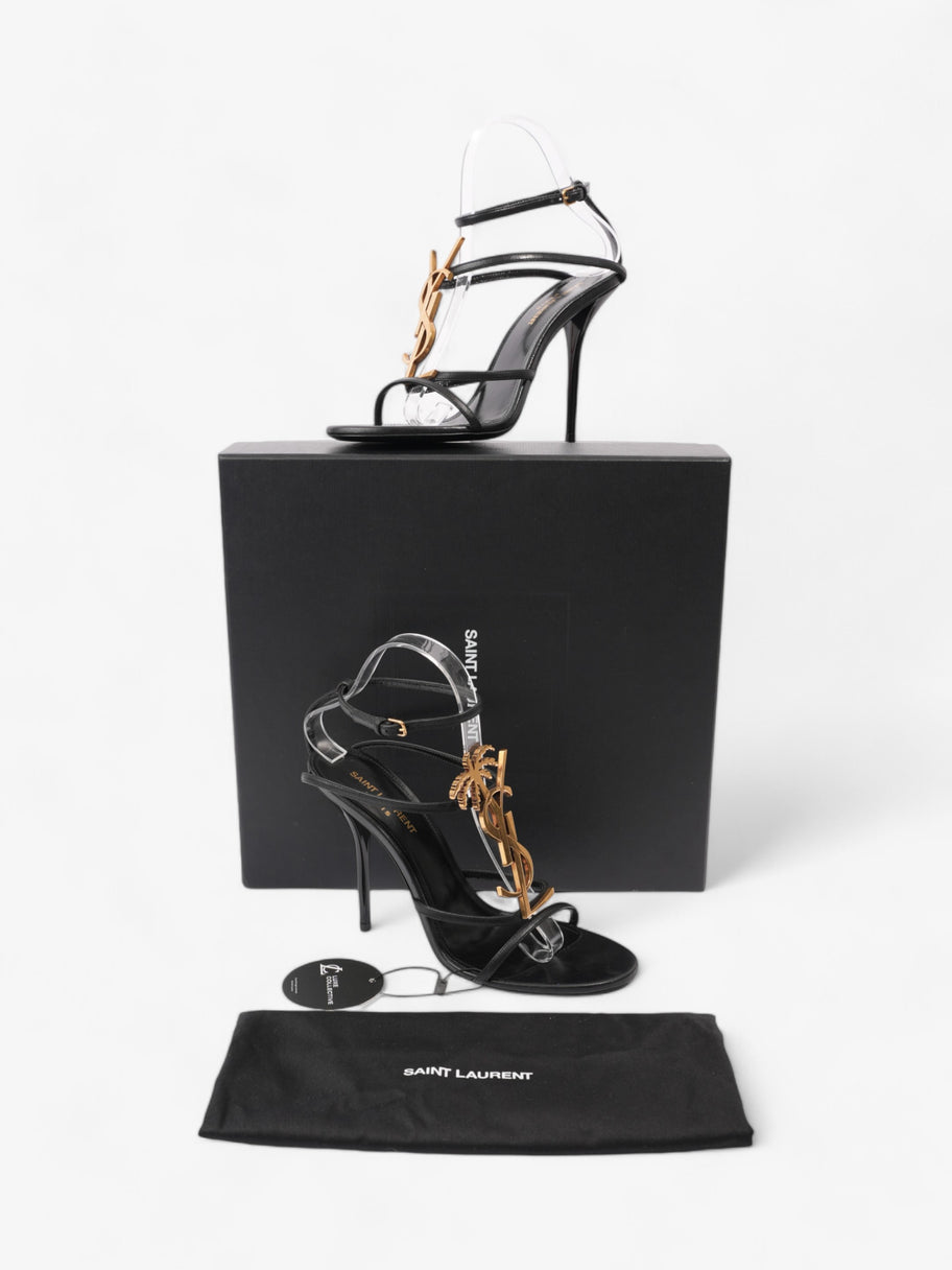 Saint Laurent Cassandre Palm Heels 110mm Black / Gold Leather EU 38.5 UK 5.5 Image 10