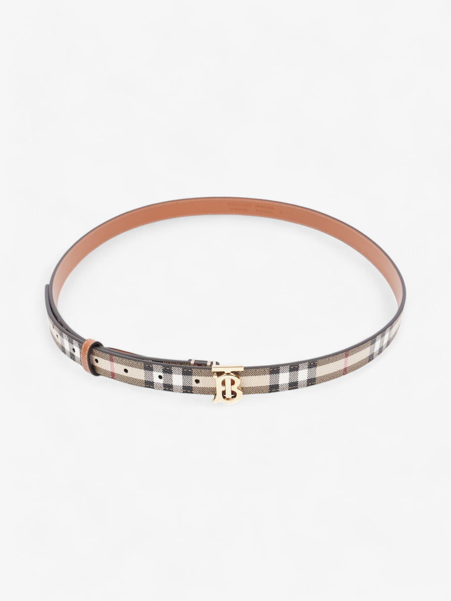 Burberry TB Belt Vintage Check / Gold Canvas Large - 117cm Image 2