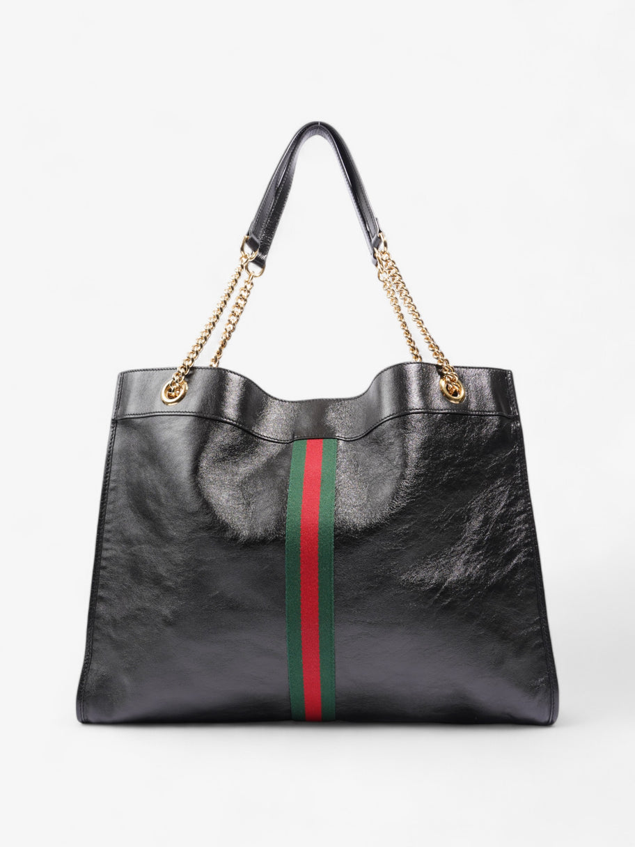 Gucci Rajah Chain Tote Black / Green / Red Leather Large Image 4