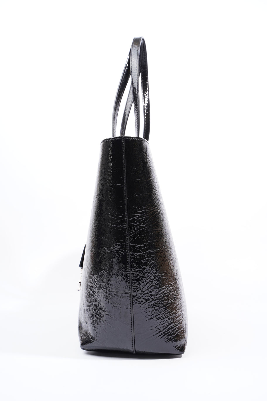 Shopping Tote Black Patent Leather Large Image 4