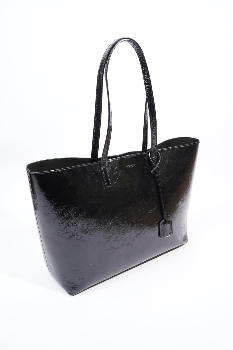 Shopping Tote Black Patent Leather Large Image 8