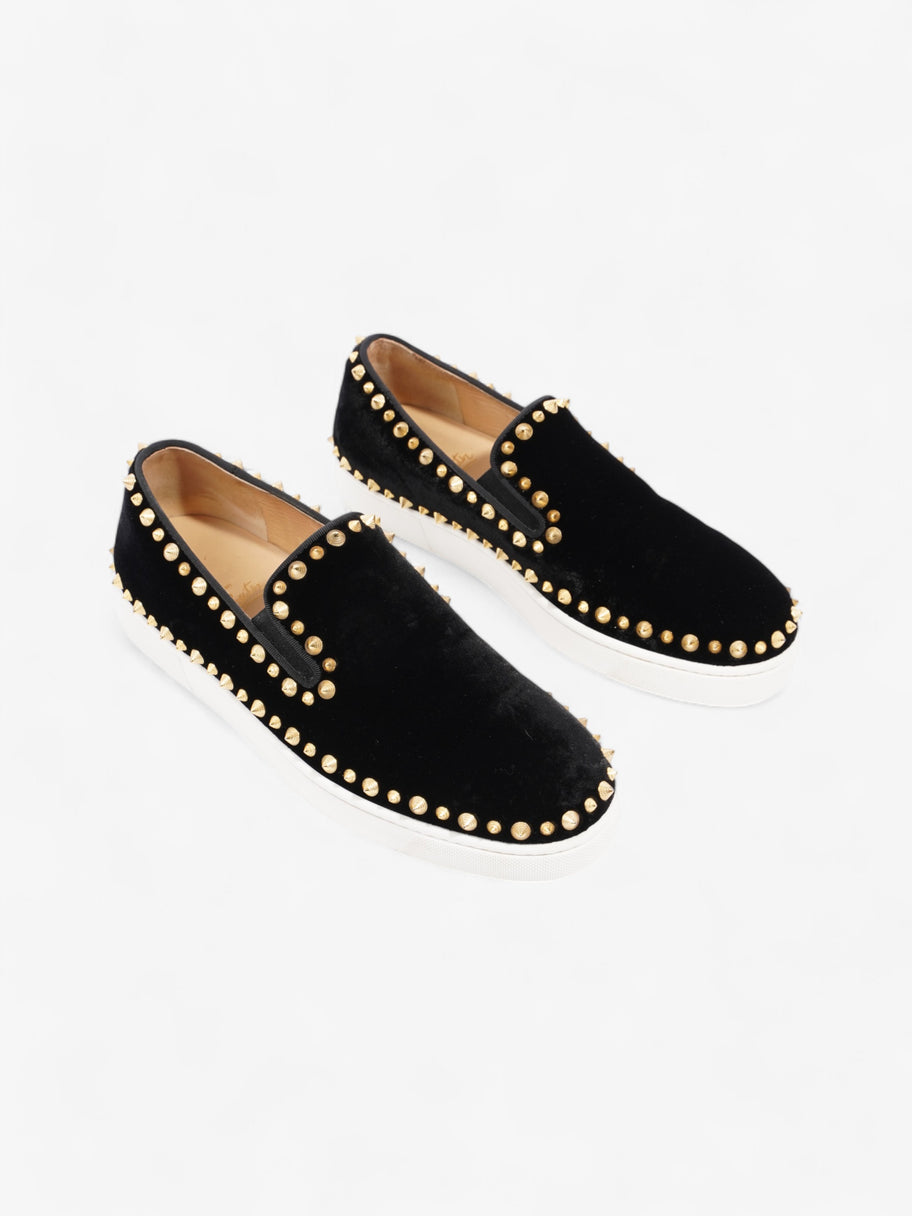 Christian Louboutin Pik Boat Black / Gold Velvet EU 39 UK 6 Image 2