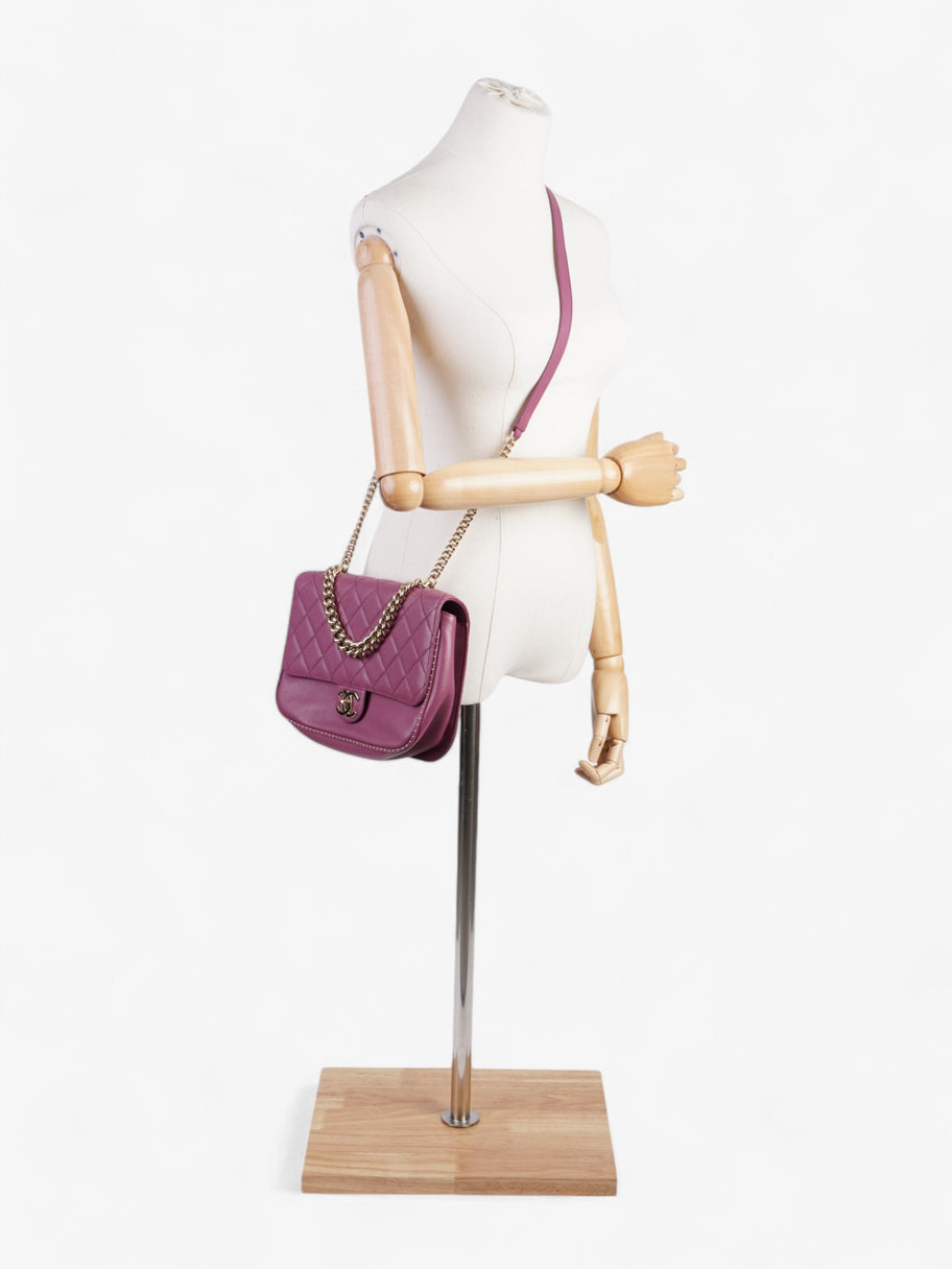 Chanel Classic Flap Bag Mauve Caviar Leather Image 2