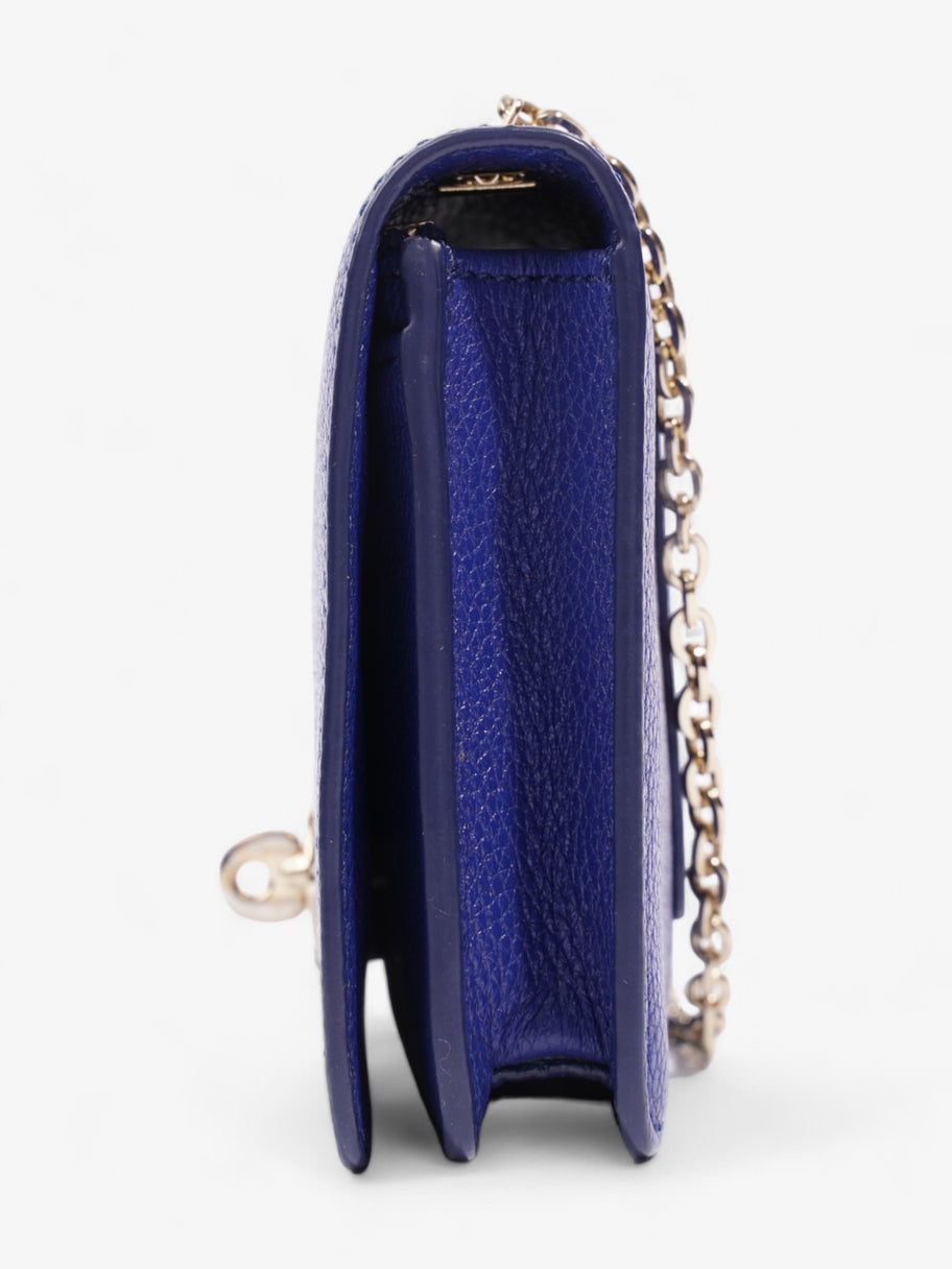 Mulberry Bayswater Clutch Wallet On Chain Blue Leather Image 3