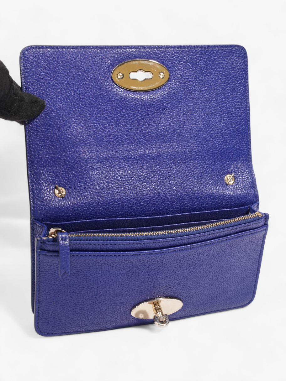 Mulberry Bayswater Clutch Wallet On Chain Blue Leather Image 7