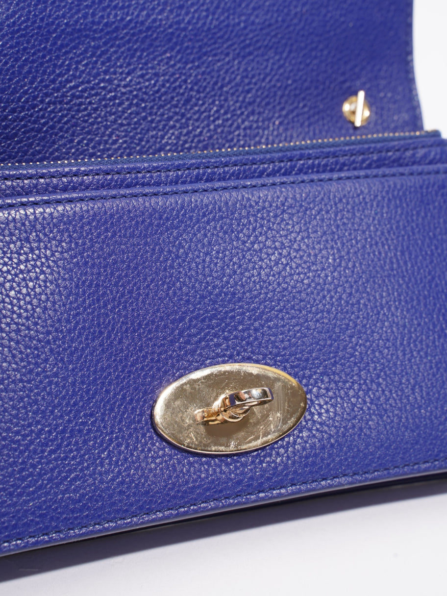 Mulberry Bayswater Clutch Wallet On Chain Blue Leather Image 9