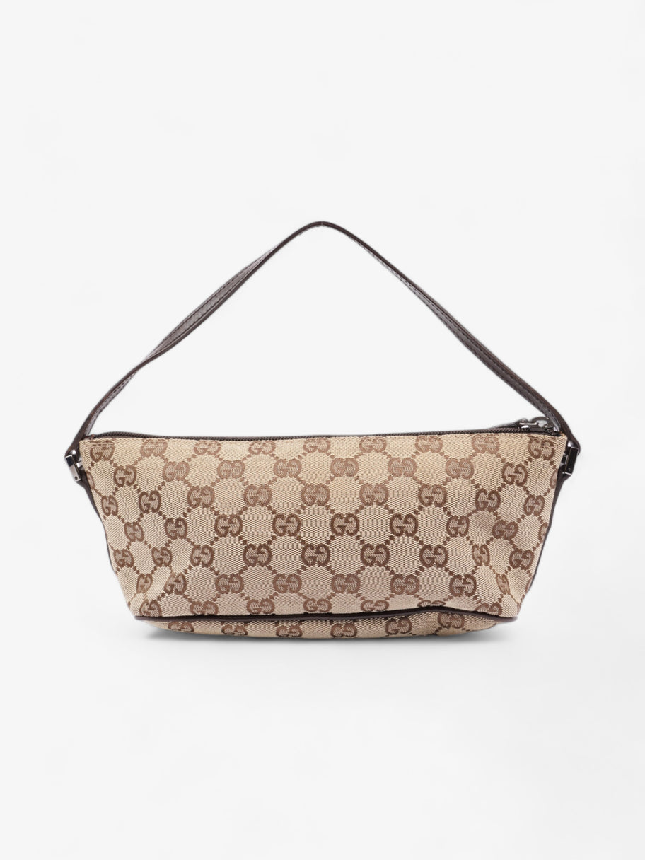 Gucci Boat Pochette Beige And Ebony GG Supreme Canvas Image 4