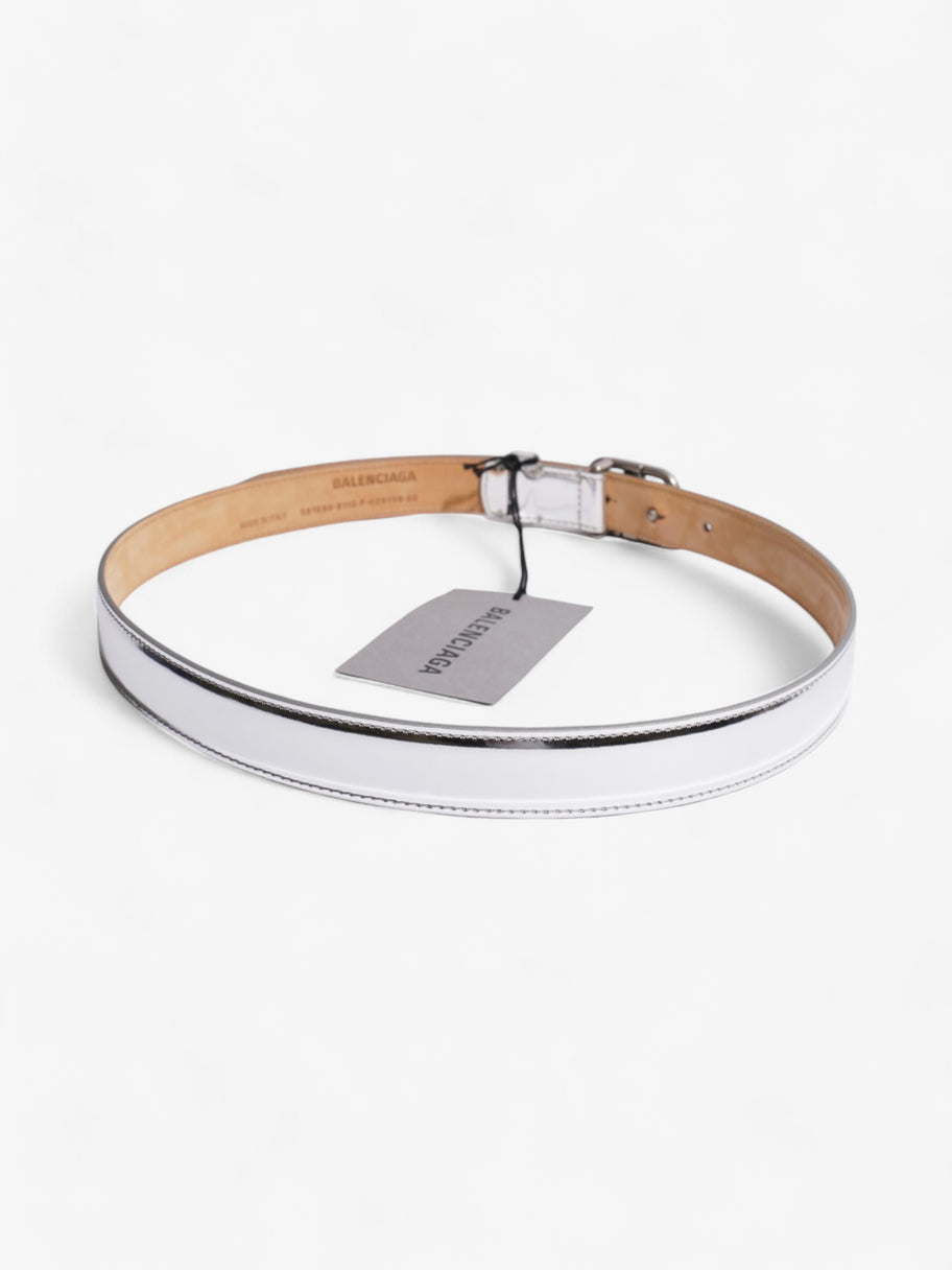 Balenciaga BB Belt Silver Leather 80cm Image 4