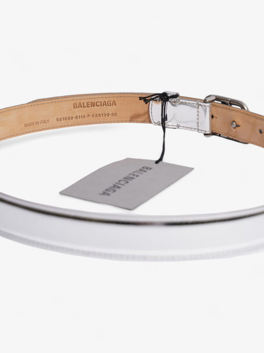 Balenciaga BB Belt Silver Leather 80cm Image 5