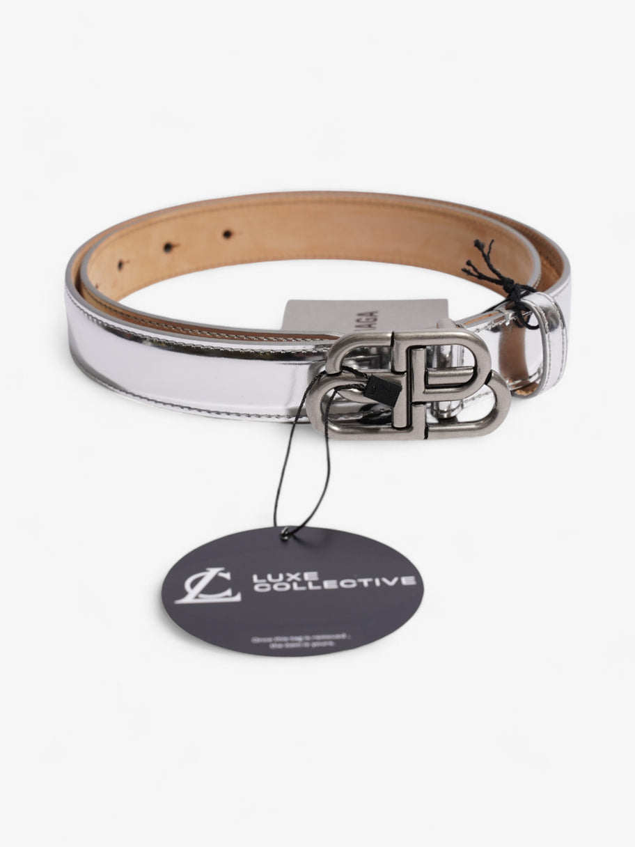 Balenciaga BB Belt Silver Leather 80cm Image 7