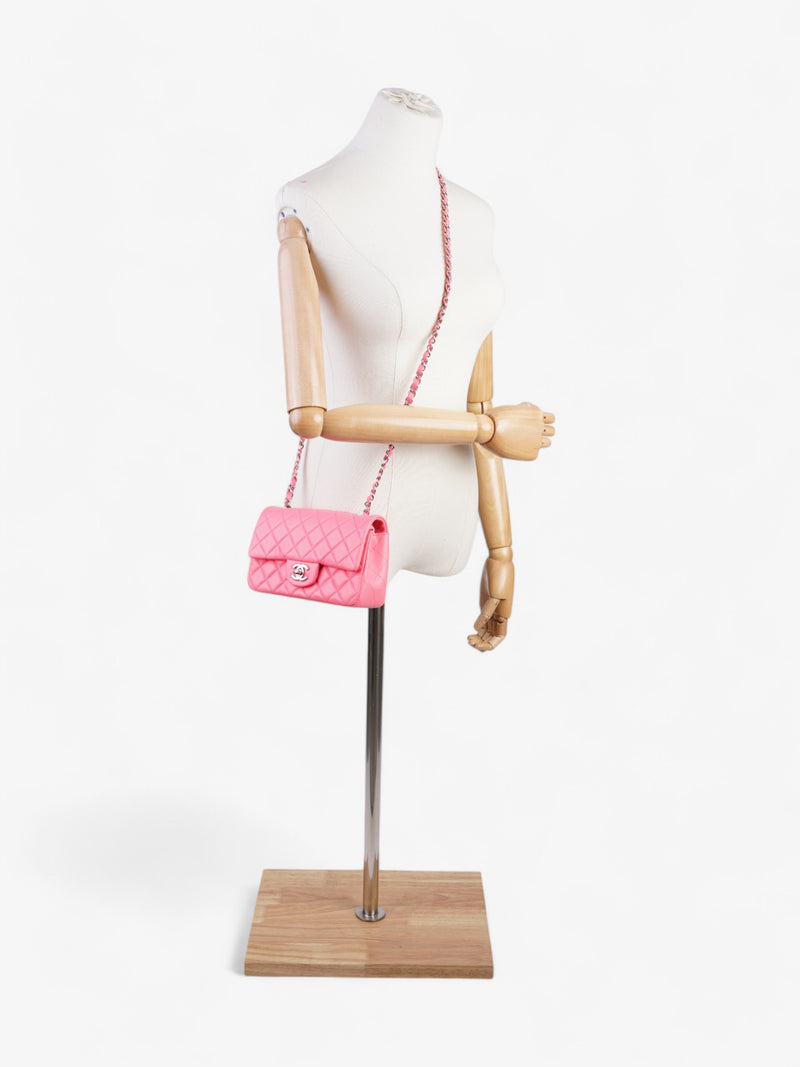  Chanel Classic Flap Neon Pink Lambskin Leather Mini